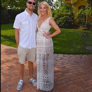 Lulu’s ivory white lace maxi